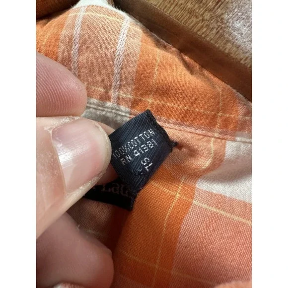 Polo Ralph Lauren Pearl Snap Shirt Large Orange Western Cowboy Saw Tooth Pocket - Picture 7 of 8